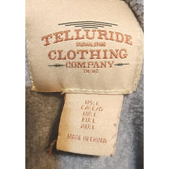 Telluride Clothing Co. Gray Heathered Mens Size L Pullover W/ Button-Up Collar - Picture 3 of 6
